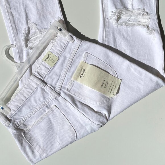 Rolla's Women's Original Straight High Rise Jeans, Layla White Sz 28 - Picture 4 of 8
